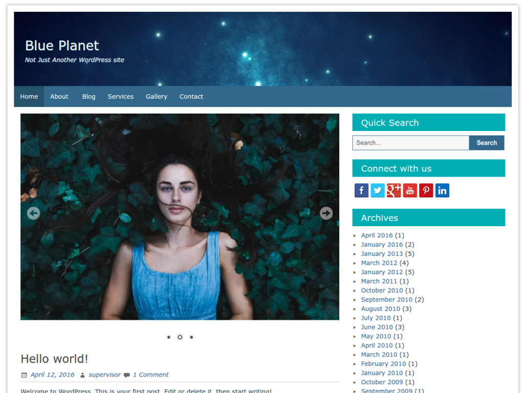 blue planet free WordPress theme